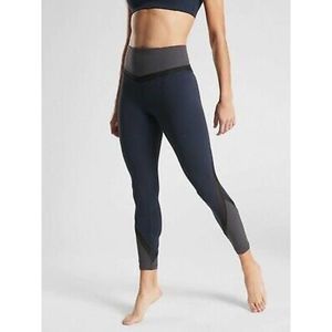 Athleta 7/8 High Rise Mesh Legging Blue Grey